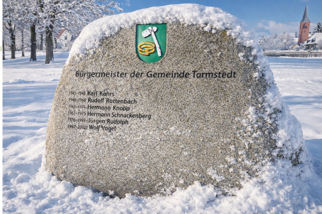 Tarmstedter Bürgermeisterstein vor dem Rathaus